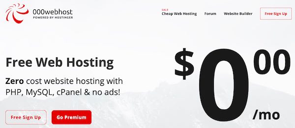 000webhost Free Web Hosting