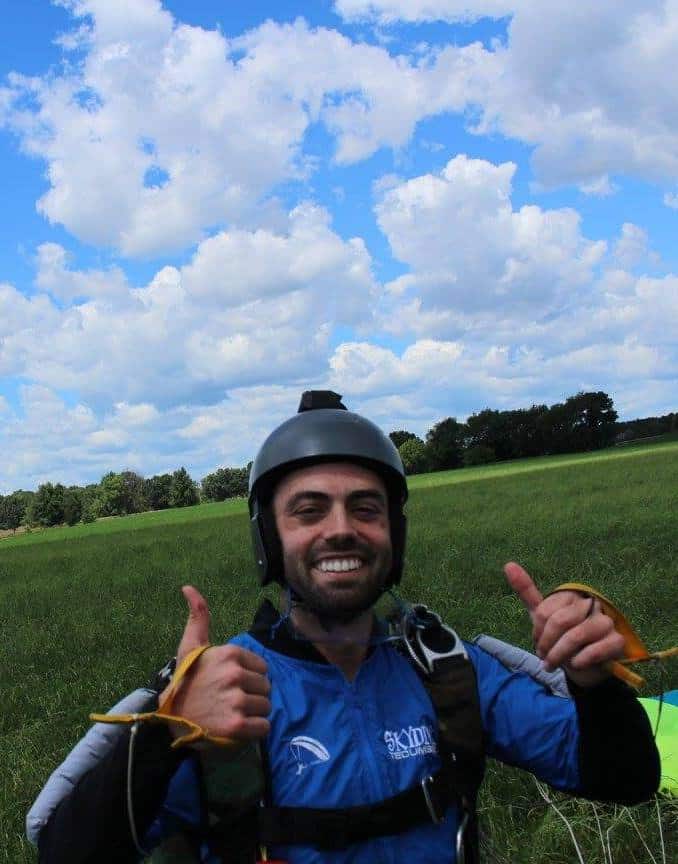 Adam skydiving