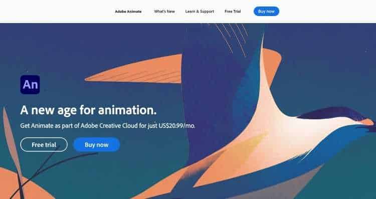 Adobe Animate Product Page