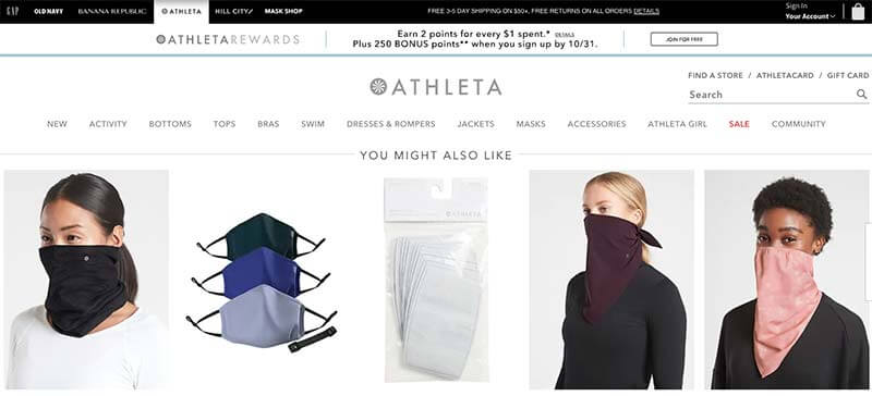 Athleta Face Masks