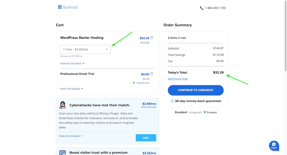 Bluehost 1 Year Pricing