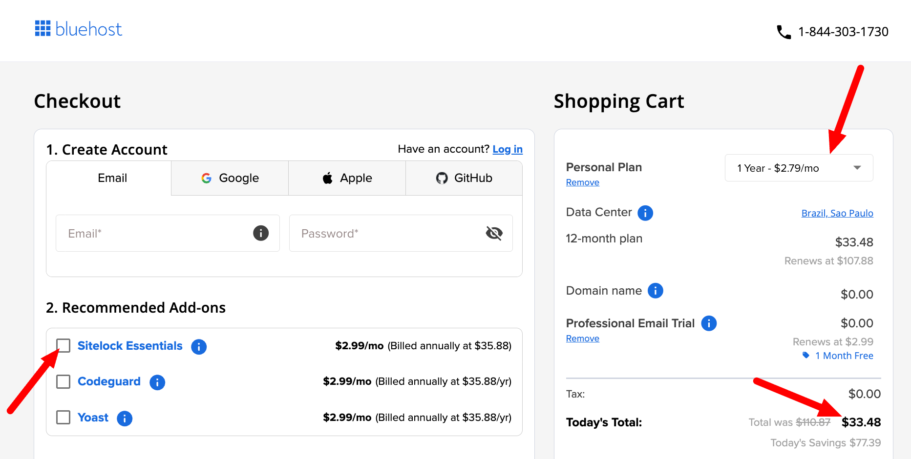 Bluehost Checkout 2026