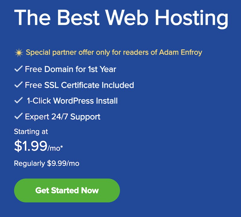 Bluehost start now