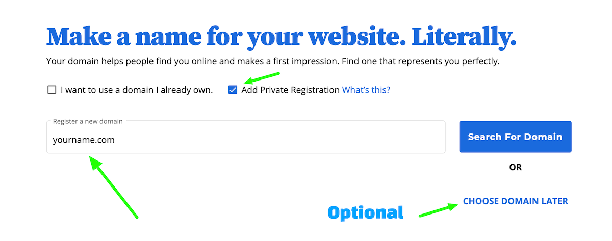 Bluehost Step 3 New
