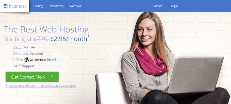 Bluehost home page