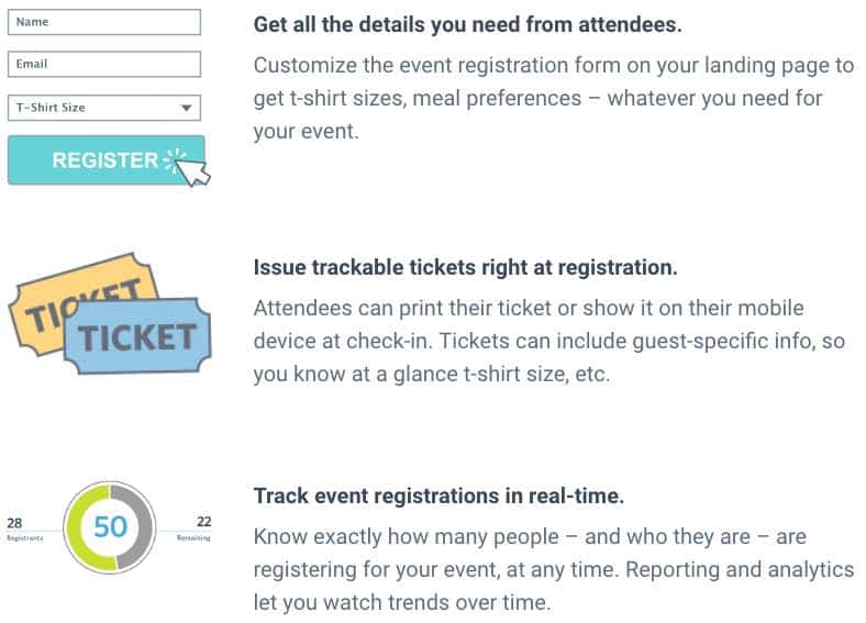 Constant Contact Event Registration Features