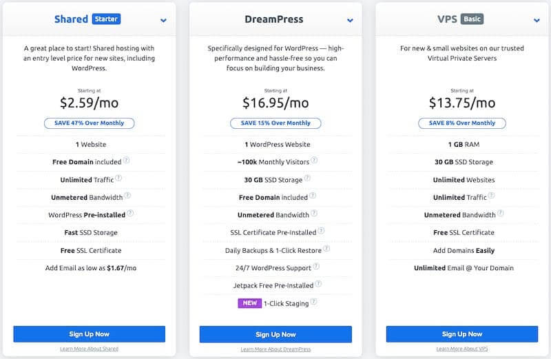 Dreamhost Pricing Plans