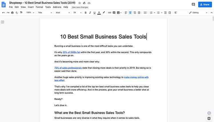 Google Docs Guest Post Example