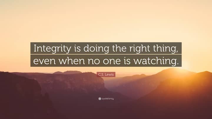 Integrity Quote by C. S. Lewis