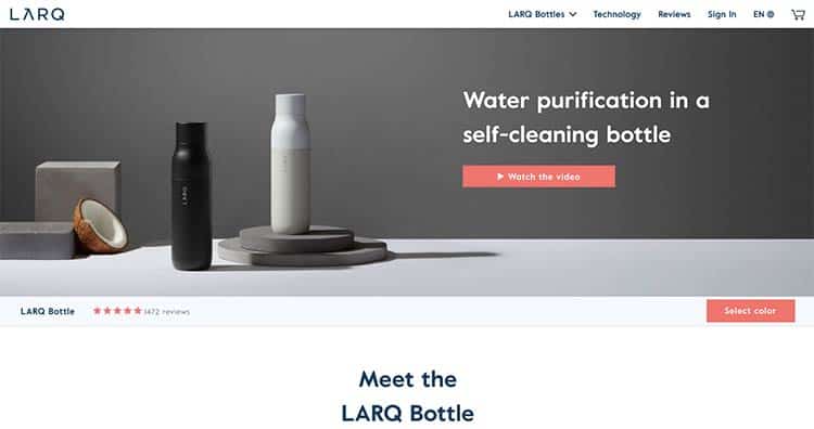 LARQ Water Bottle Product Page