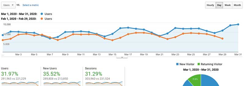 March 2020 Website Traffic