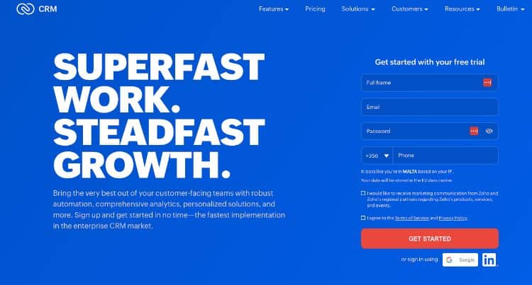 zoho crm