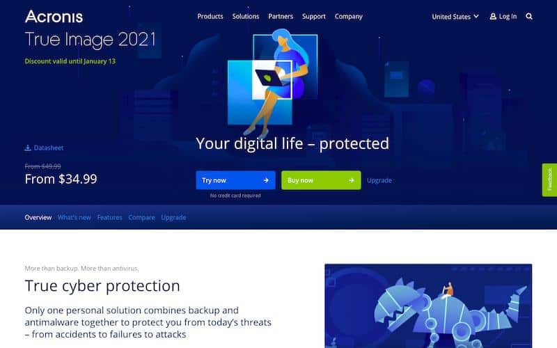 Acronis True Image: data backup software