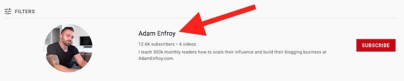 Adam Enfroy: YouTube Channel