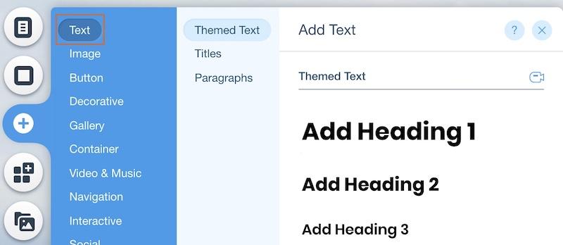 Add Text - Wix Drag-And-Drop