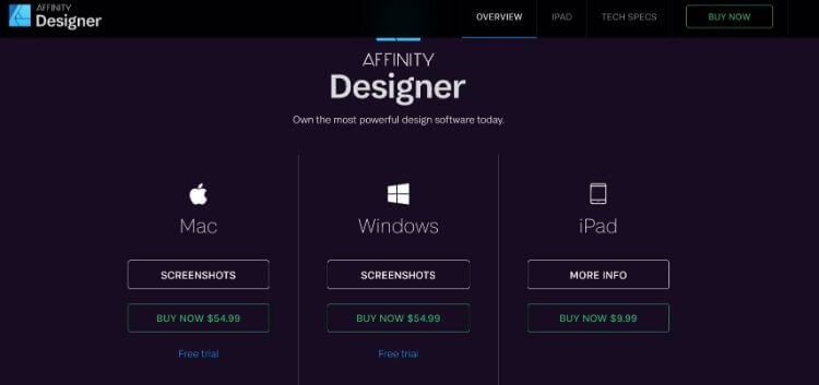 affinity designer pricing