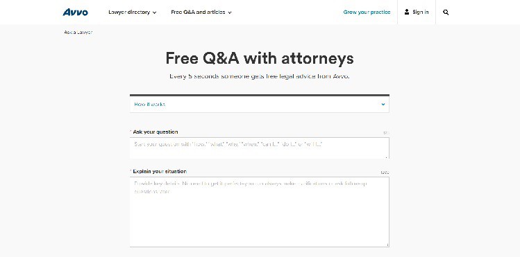 Avvo Posting Page