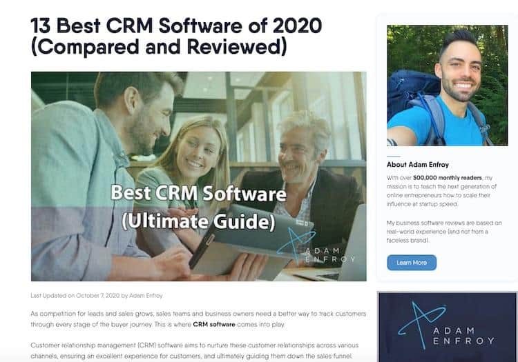 Best CRM Software Review Post
