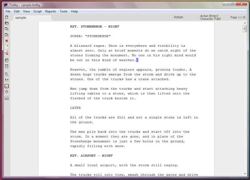 Best Screenwriting Software: Trelby