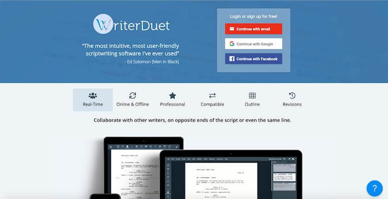 Best Screenwriting Software: WriterDuet