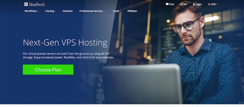 Bluehost - three VPS hosting plans
