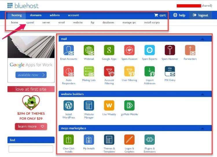 Bluehost user experience