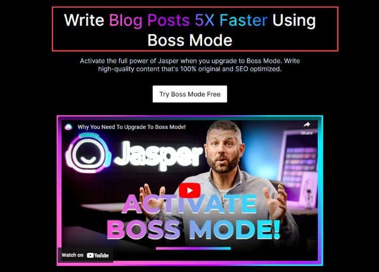 Using Jasper Recipes To Improve Your AI Writing (2023) 13 Boss Mode