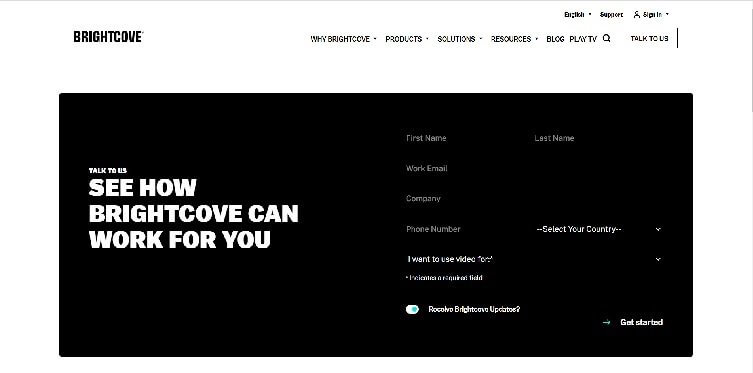 Brightcove Contact Page