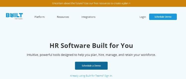 built for teams homepage