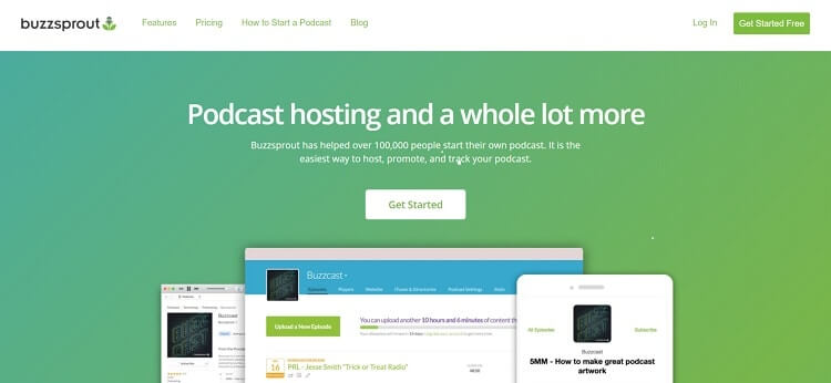 Buzzsprout home page