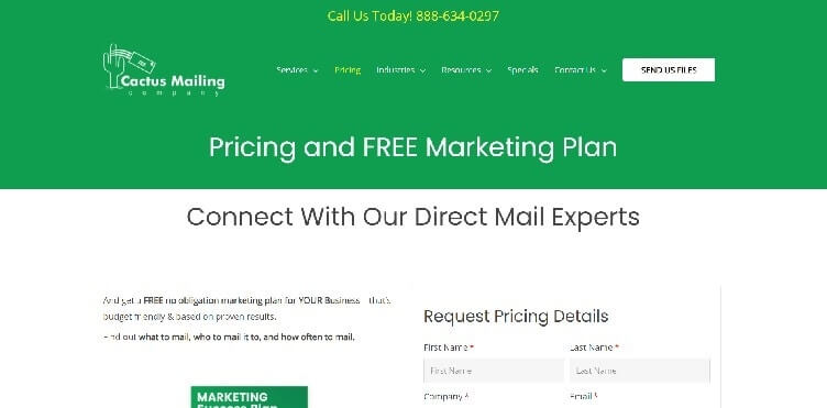 Cactus Mailing Contact Page