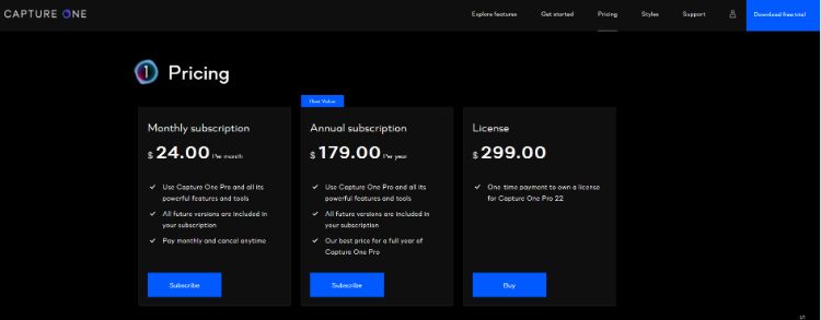captureone pricing