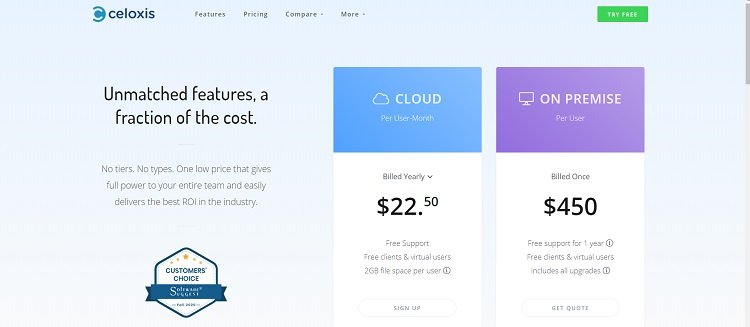 Celoxis Pricing Page