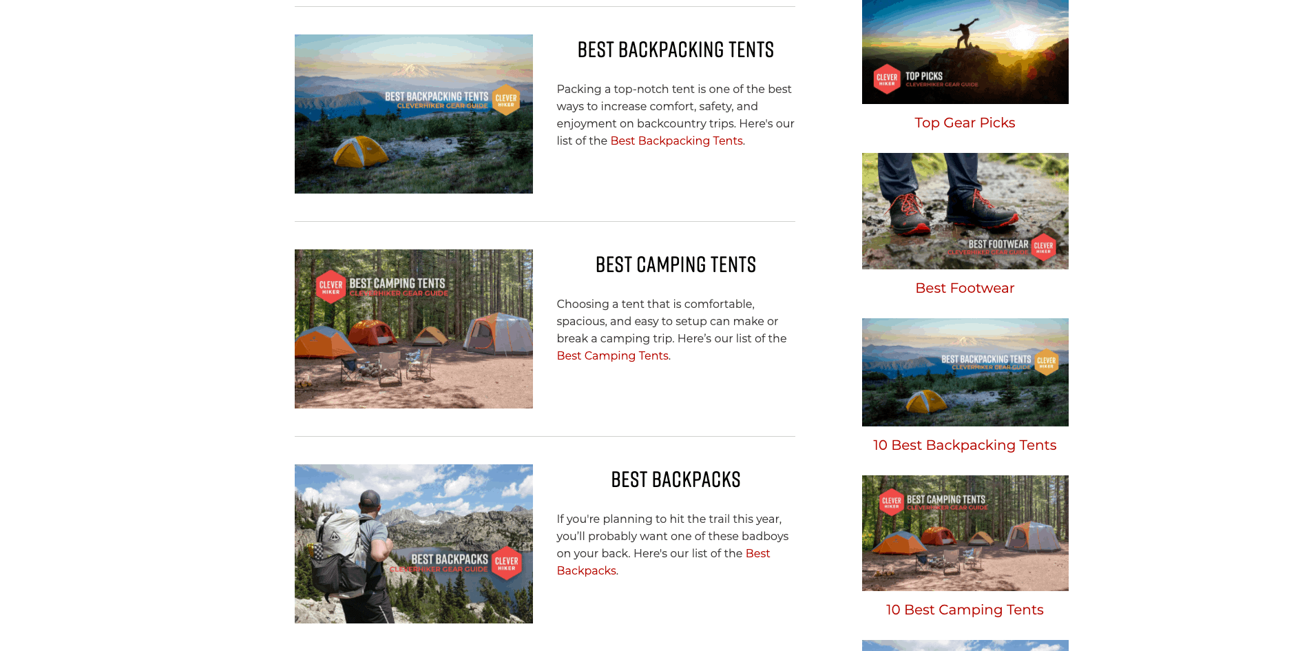 CleverHiker homepage