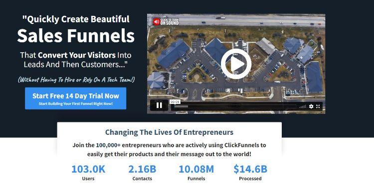 clickfunnels homepage