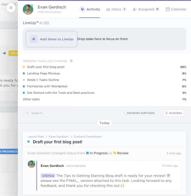 ClickUp Profile
