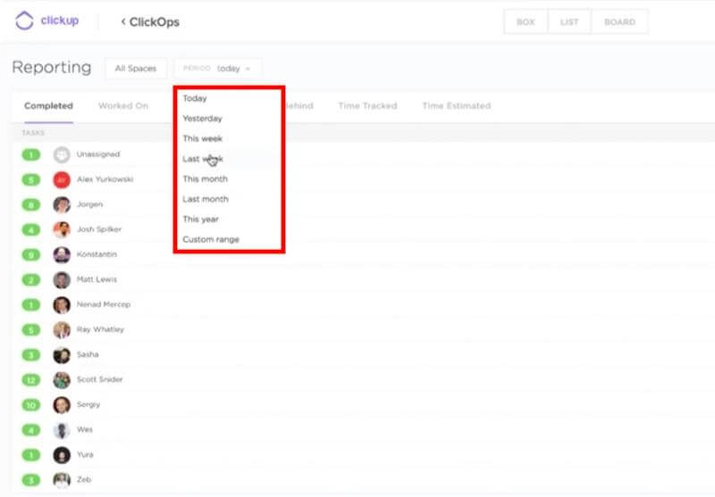 ClickUp reporting