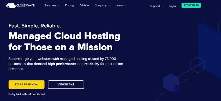 cloudways homepage