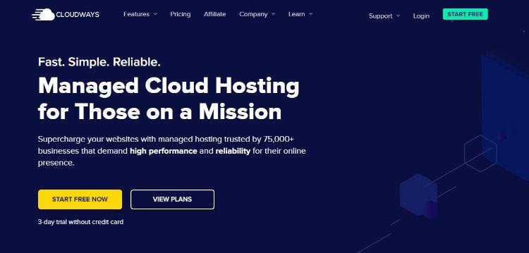 cloudways homepage