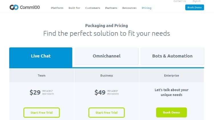 comm100 pricing