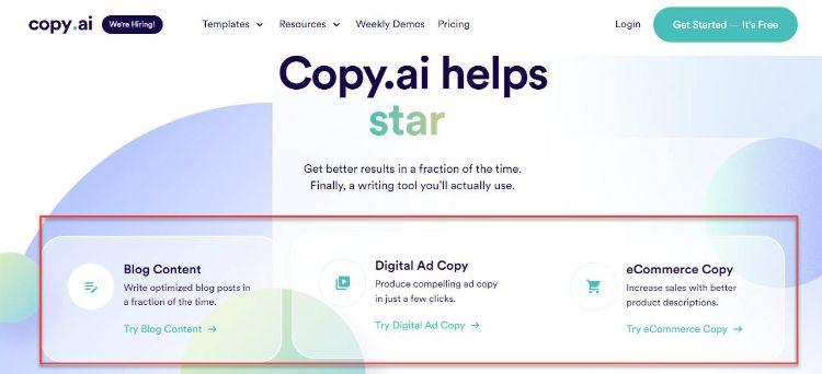 copy.ai features