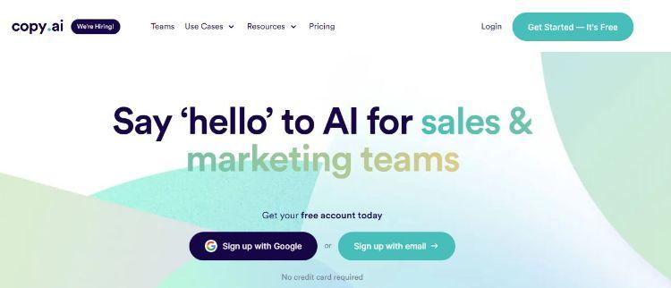 copy ai homepage