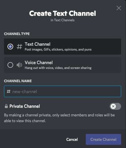 Create Channel Discord 