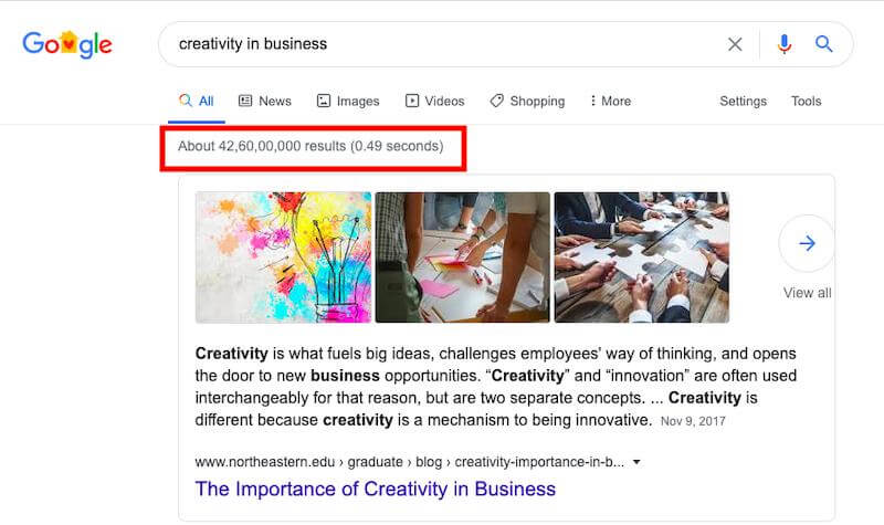 creativity in business search