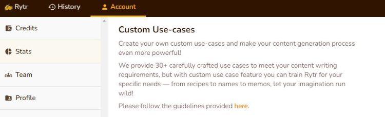 custom use case