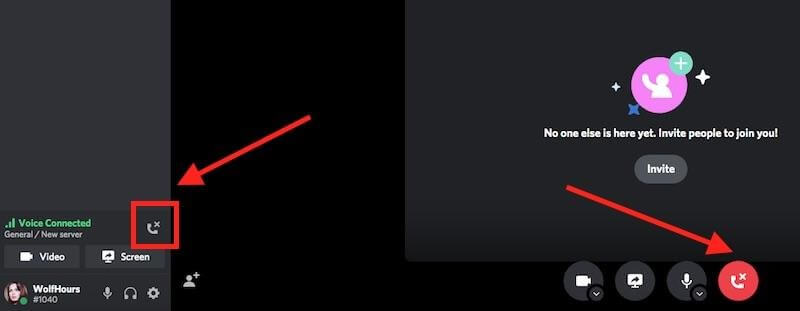 Discord stream disconnect button