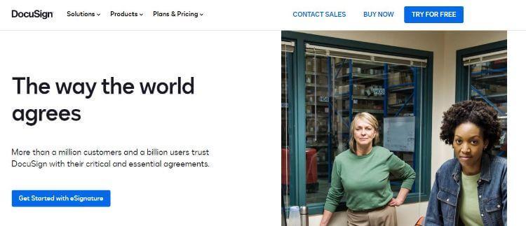 docusign homepage