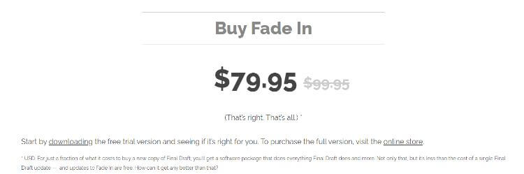 fadein pricing