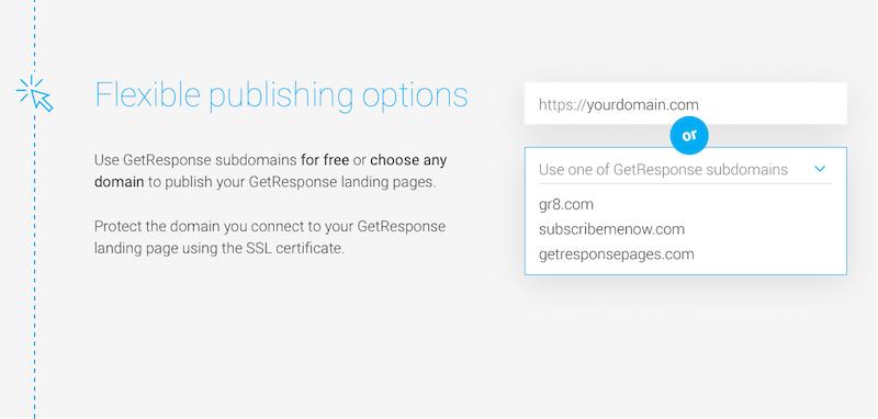 GetResponse flexible publishing options
