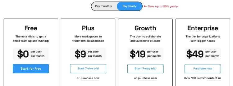 Gmelius Pricing Page